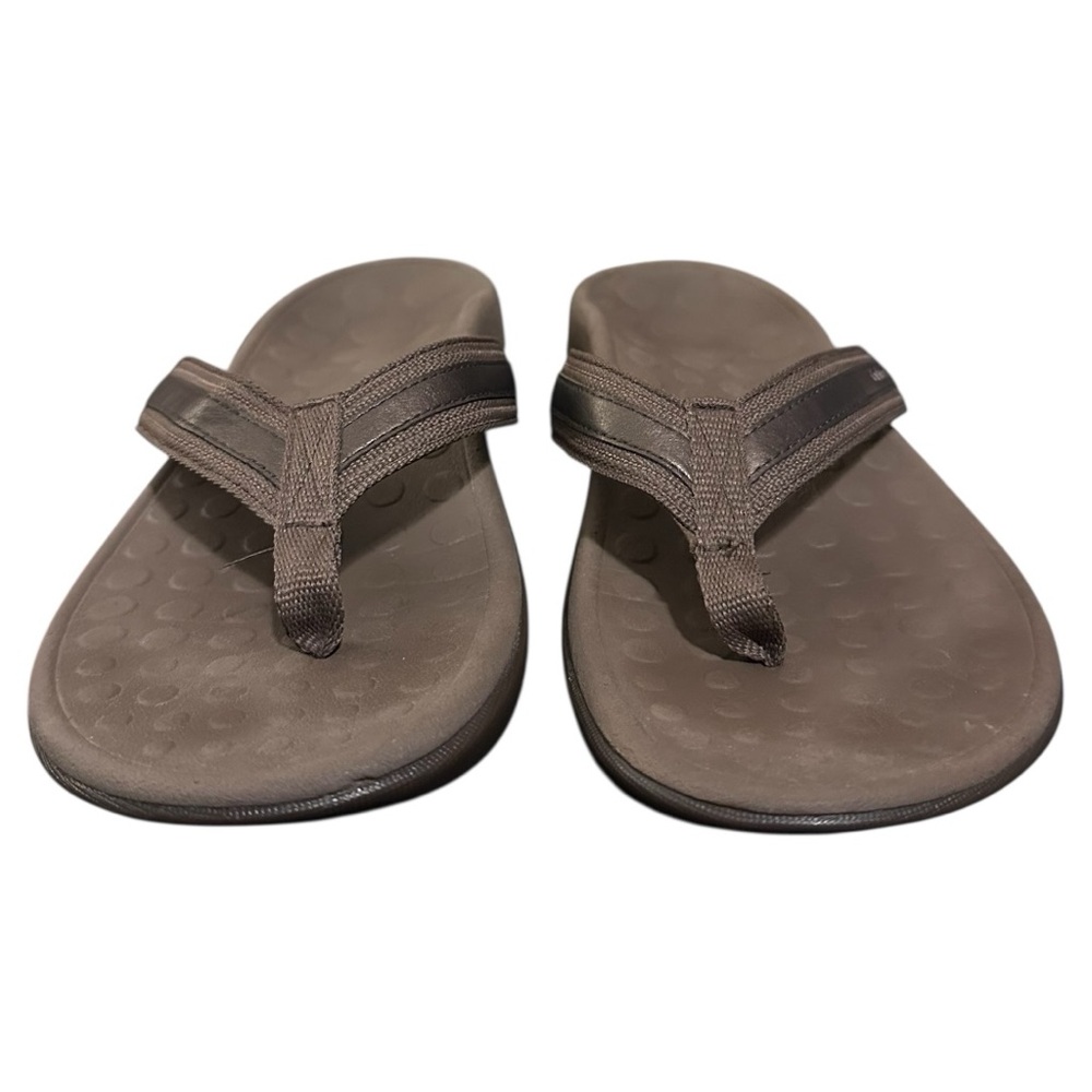 Orthaheel Women’s Flip Flops Sz 9M Brown Metallic Orthopedic Thong Sandals